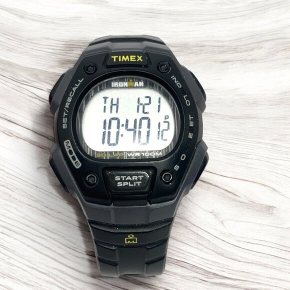 Timex Ironman 30-Lap Digital Watch With Black Resin Band & Stainless Steel Back - Picture 1 of 6